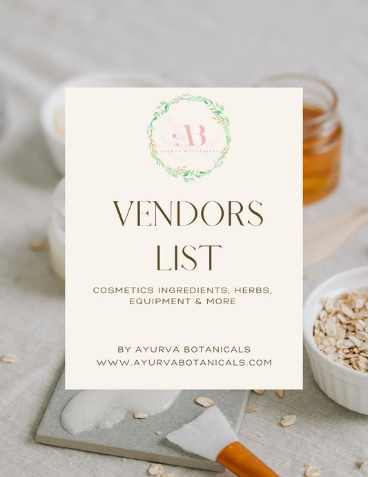 Vendors List- Cosmetic Ingredients, Herbs, Packaging & More!