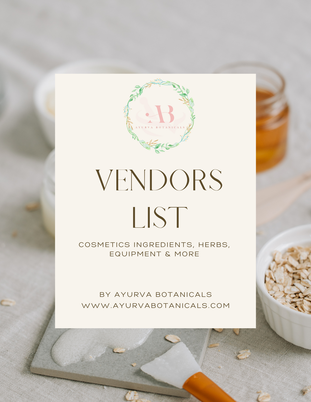 Vendors List- Cosmetic Ingredients, Herbs, Packaging & More!