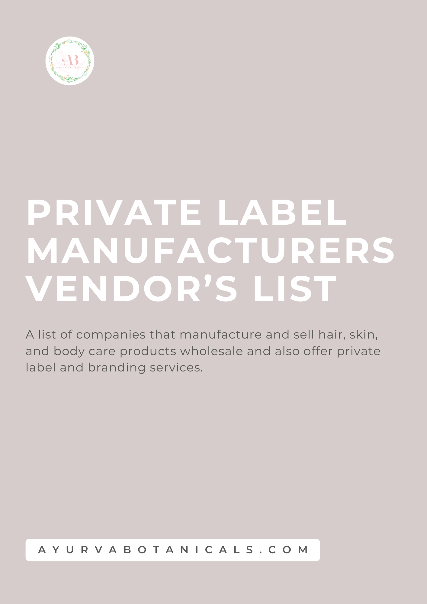 Private Label Vendor's List