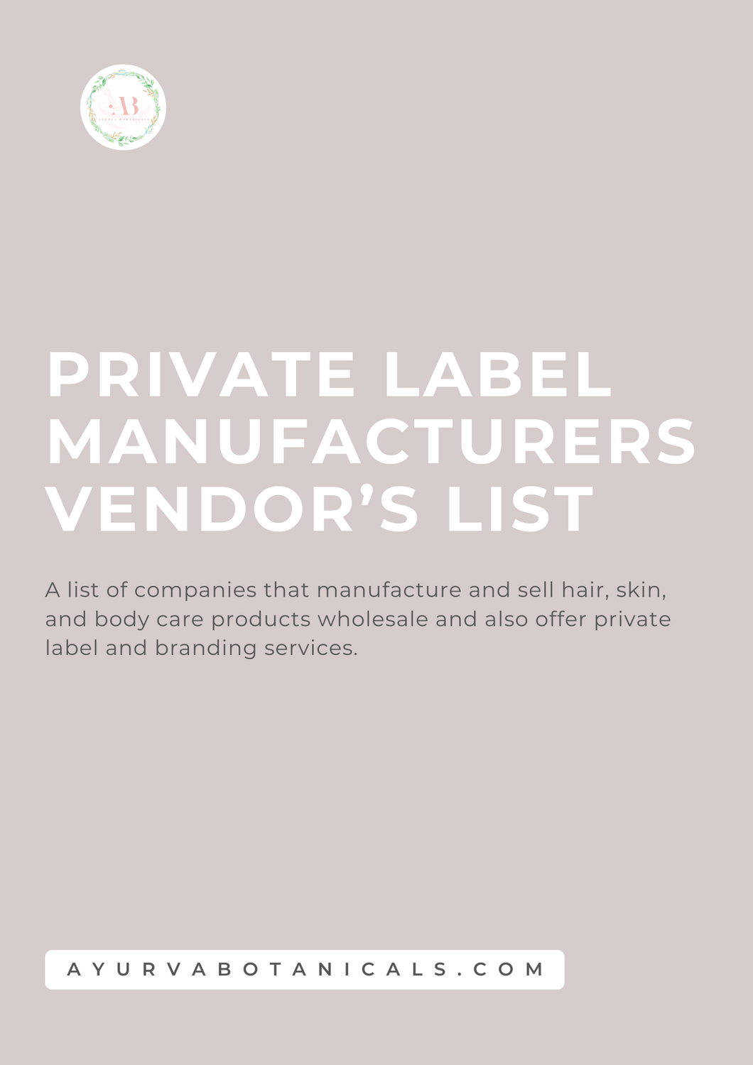 Private Label Vendor's List